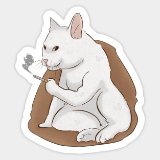 Smoking Cat Sticker